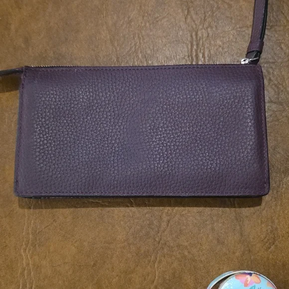 Kate Spade Dark Purple Wristlet with Black Embellishments - Picture 4 of 9